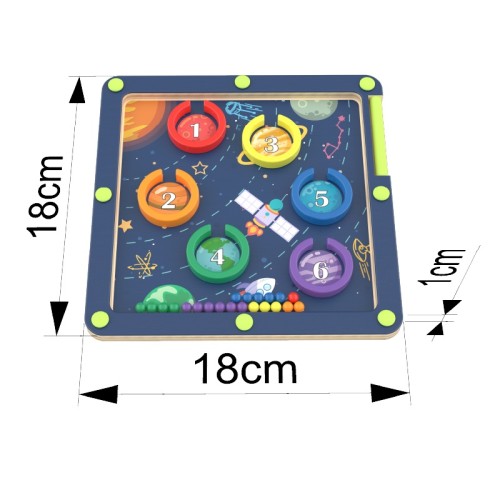 Custom Space Planet Wooden Magnetic Maze Toy | Wooden STEM Early Learning & Fine Motor Skills Toy