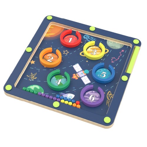 Custom Space Planet Wooden Magnetic Maze Toy | Wooden STEM Early Learning & Fine Motor Skills Toy