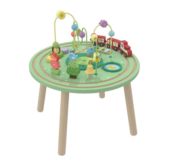 Custom Forest Train Wooden Multi-Play Activity Table for Toddlers | Bead Maze Gear Train Sensory Toy
