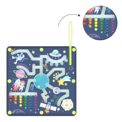 Custom Space Magnetic Pen Maze Wooden Toddler Travel Toy for Fine Motor Skills & Early Learning