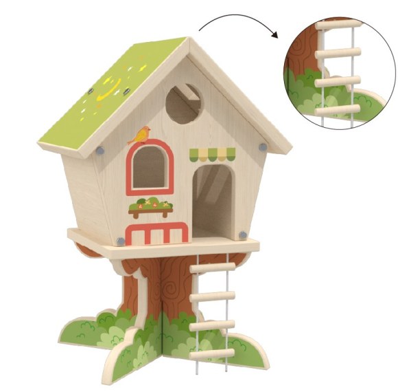 Custom Forest Treehouse Wooden Doll House for Kids Pretend Play Role Play Toy