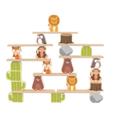 Custom Forest Animal Wooden Balance Stacking Building Blocks for Kids STEM Fine Motor Skills Toy