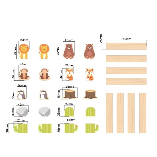 Custom Forest Animal Wooden Balance Stacking Building Blocks for Kids STEM Fine Motor Skills Toy