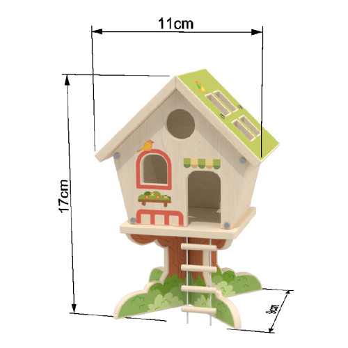 Custom Forest Treehouse Wooden Doll House for Kids Pretend Play Role Play Toy