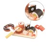 Custom Wooden Sushi Cutting Toy with Chopping Board for Kids Kitchen Role Play