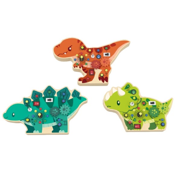 Custom Dinosaur Busy Board 3pc Montessori Sensory Activity Panel Toddler Fine Motor Toy 2–6Y