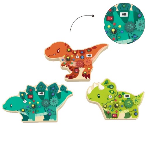 Custom Dinosaur Busy Board 3pc Montessori Sensory Activity Panel Toddler Fine Motor Toy 2–6Y