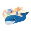 Custom Wooden Whale Pounding Bench with 8 Macaron Pegs & Wave Hammer for Toddlers 1-3Y