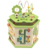 Custom Forest Farm Hexagonal Wooden Activity Cube with Detachable Bead Maze Top for Toddlers 1-4Y