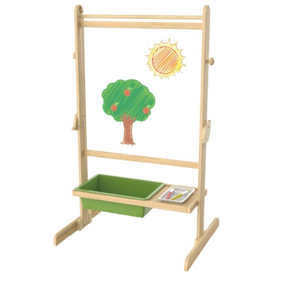 Custom Wooden Double-Sided Transparent Art Easel with Water Doodle & Whiteboard for Kids 2-8Y