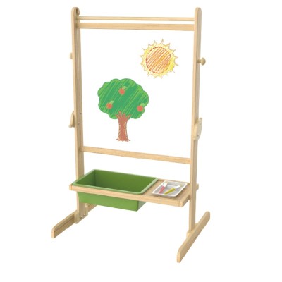 Custom Wooden Double-Sided Transparent Art Easel with Water Doodle & Whiteboard for Kids 2-8Y