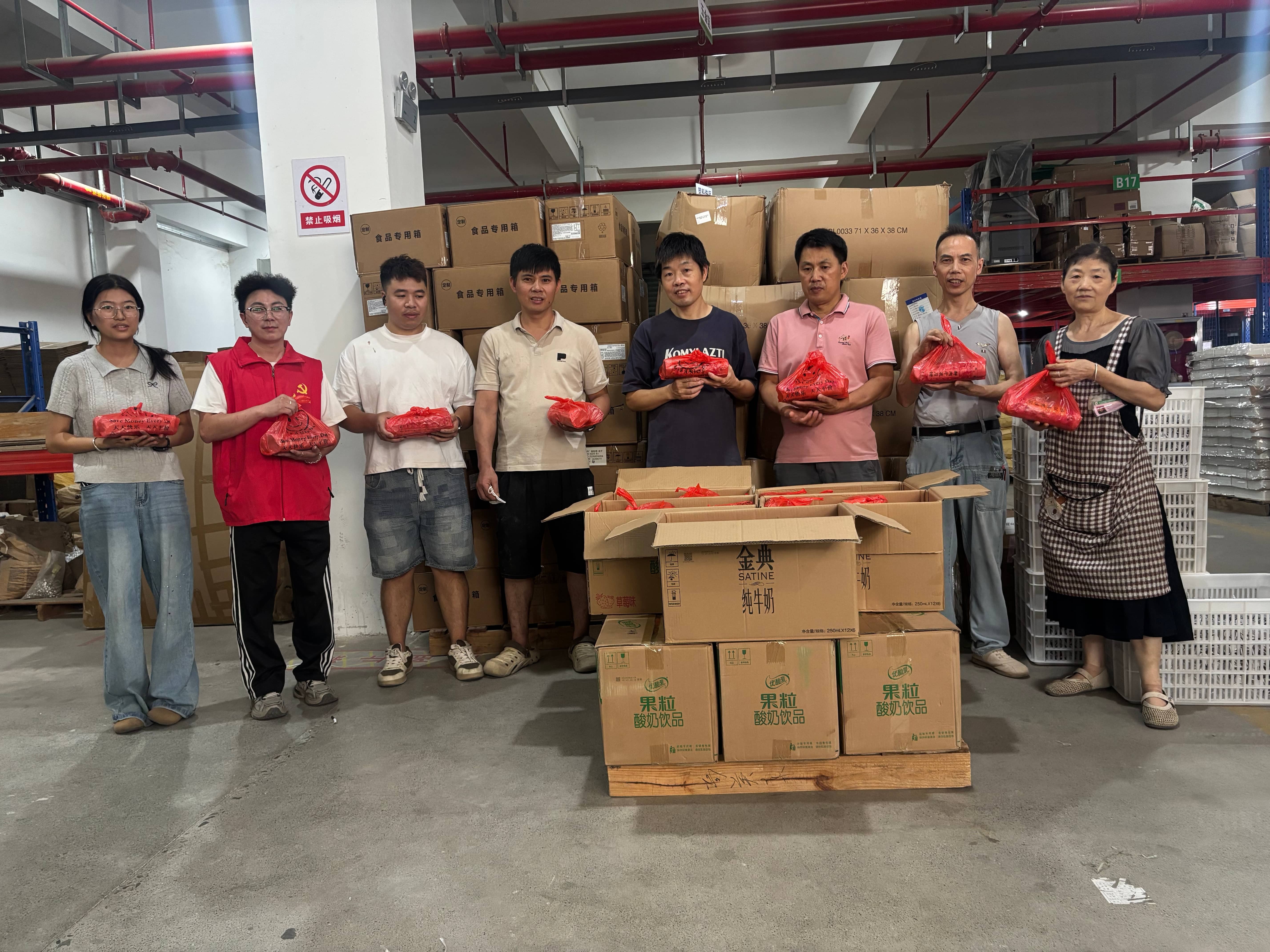 Mid-Autumn Festival gift packages prepared for employees at KIDMERRY wooden toy factory in Yunhe, China