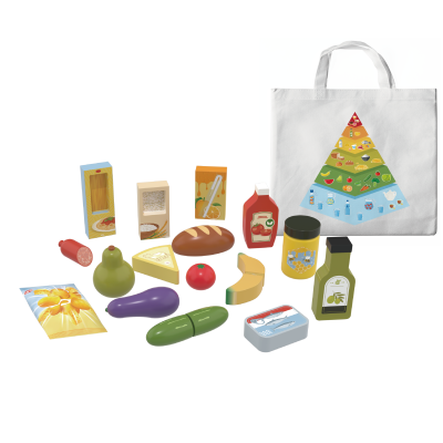 Custom Wooden Play Food Set with Carry Bag, Pretend Play Toys for Toddlers