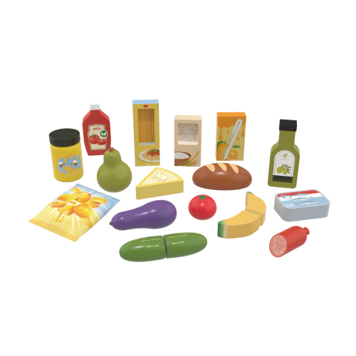 Custom Wooden Play Food Set with Carry Bag, Pretend Play Toys for Toddlers