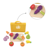 Custom Wooden Cutting Play Food Set for Kids,food learning Toy with Carry Case