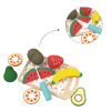 Custom Wooden Fruit Cutting Toy，Pretend Play Food with Knife & Cutting Board