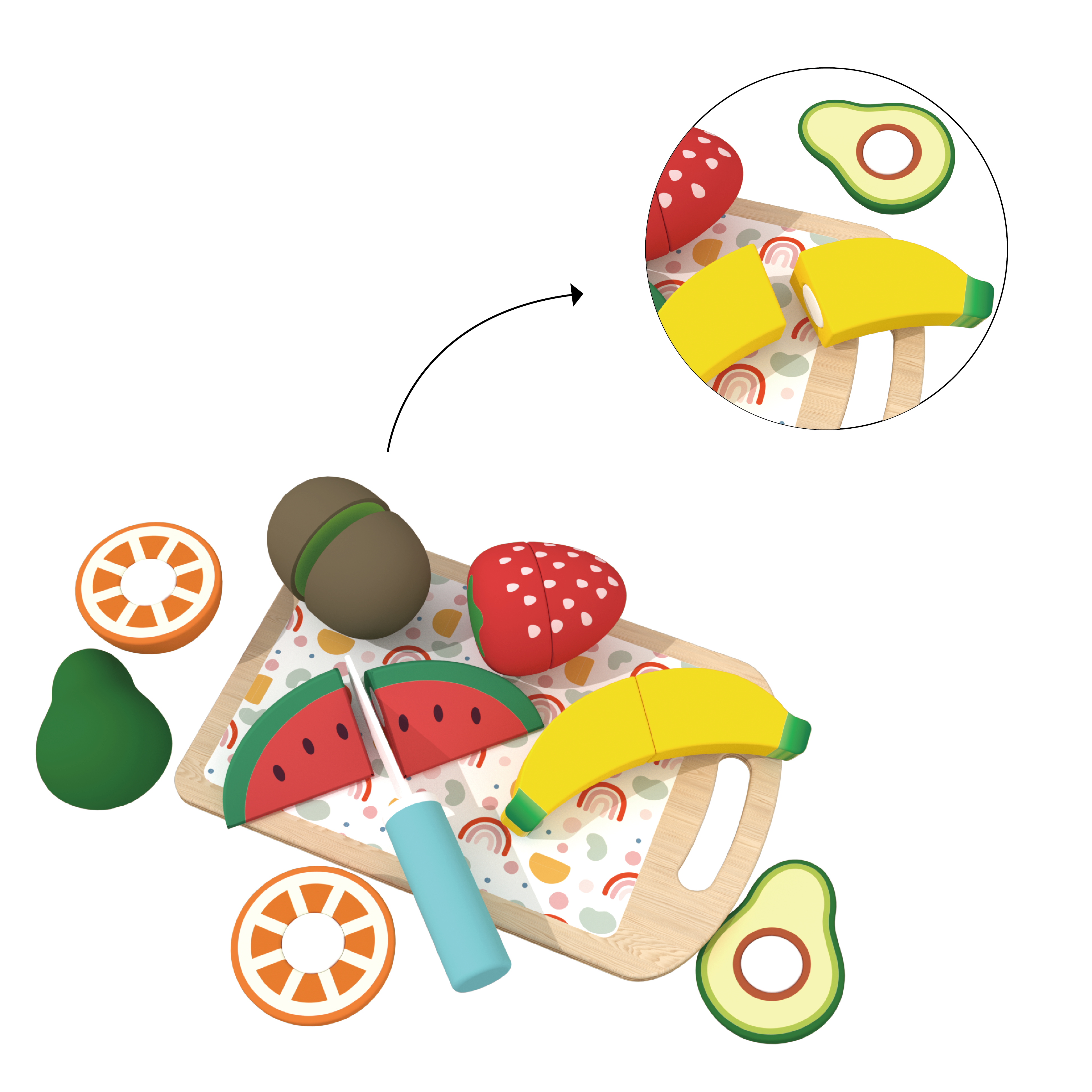 velcro food cutting toys