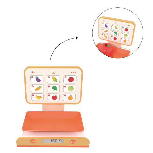 Custom Wooden Pretend Scale,Supermarket Play Weighing Toy-Kidmerry