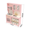 Custom Pink Wooden Play Kitchen Set, Realistic Pretend Play Toddler Kitchen