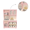 Custom Pink Wooden Play Kitchen Set, Realistic Pretend Play Toddler Kitchen