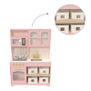 Custom Pink Wooden Play Kitchen Set, Realistic Pretend Play Toddler Kitchen