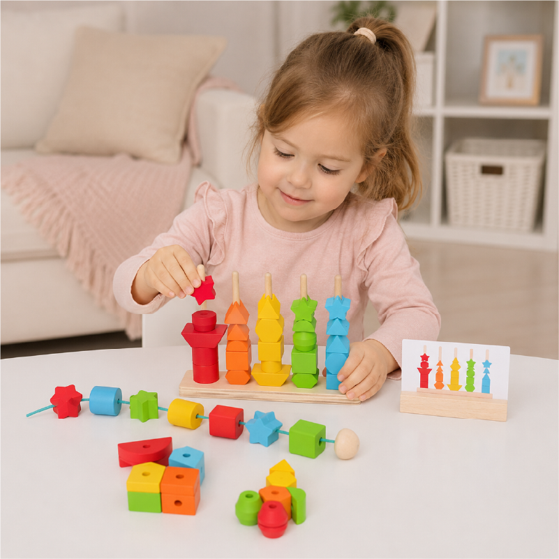 pastel wooden blocks