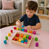 Custom Wooden Beading Box,Shape Sorting & Lacing Toy with Storage Case