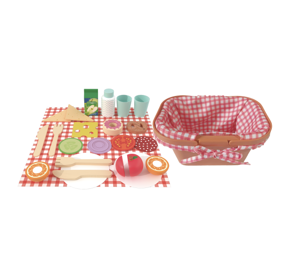 Custom Wooden Picnic Playset, Pretend Play Food for Kids-Kidmerry