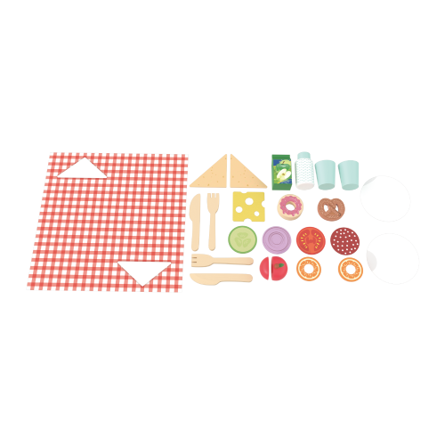 Custom Wooden Picnic Playset, Pretend Play Food for Kids-Kidmerry