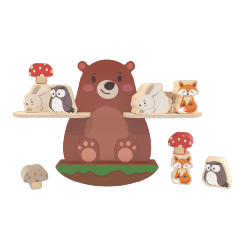 Custom Animal Wooden Balance Stacking Toy, Montessori STEM Learning for Kids