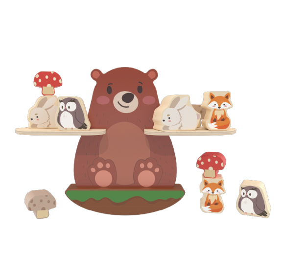 Custom Animal Wooden Balance Stacking Toy, Montessori STEM Learning for Kids