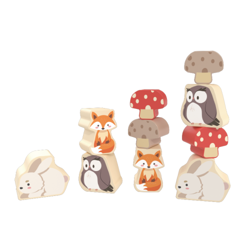 Custom Animal Wooden Balance Stacking Toy, Montessori STEM Learning for Kids