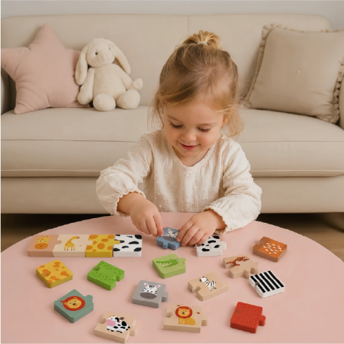 Custom Montessori Wooden Animal Puzzle,Matching Toy for Toddlers