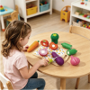 Custom Wooden Vegetable Cutting Set, Pretend Play Food Toy Set  for Kids