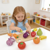 Custom Wooden Cutting Play Food Set for Kids,food learning Toy with Carry Case