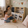Custom Wooden Play Kitchen Set with Blackboard, Realistic Pretend Play Set