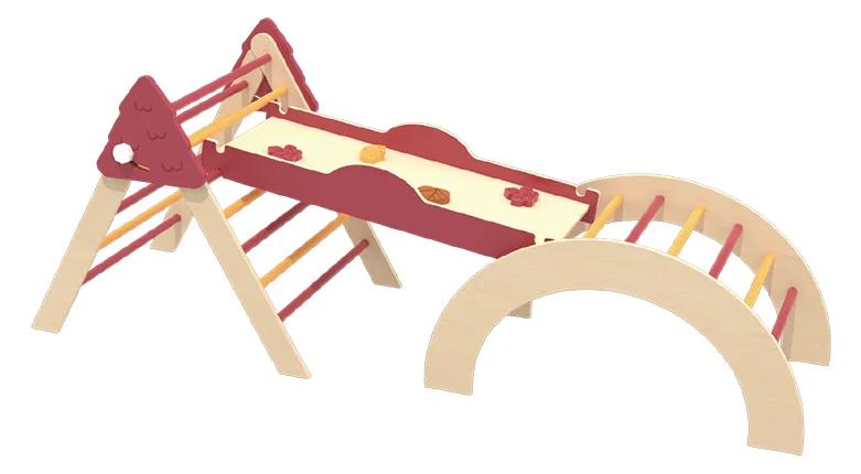 Pikler triangle set foldable wooden climbing triangle for toddlers