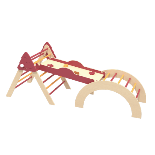 Custom Pikler Triangle Set, Montessori Foldable Wooden Climbing Set for Toddlers