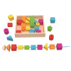 Custom Wooden Beading Box,Shape Sorting & Lacing Toy with Storage Case
