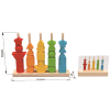 Custom Wooden Shape Sorting & Beading Toy,Stacking Columns with Pegs & Cards