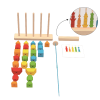 Custom Wooden Shape Sorting & Beading Toy,Stacking Columns with Pegs & Cards