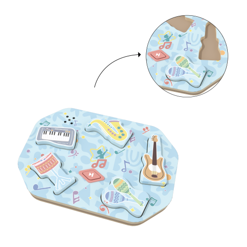 Custom Wooden Musical Instruments Sound Puzzle,Peg Puzzle with Sound Effects