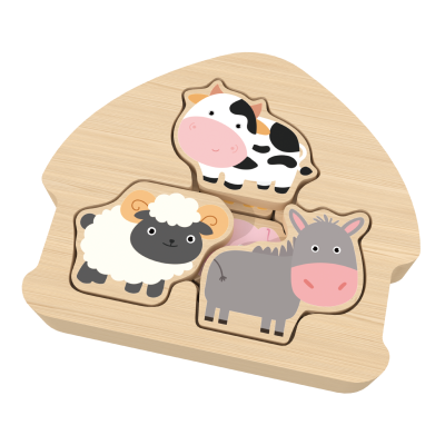 Custom Wooden Farm Animal Puzzle,Peg Puzzle for Toddlers Montessori Toys Gifts