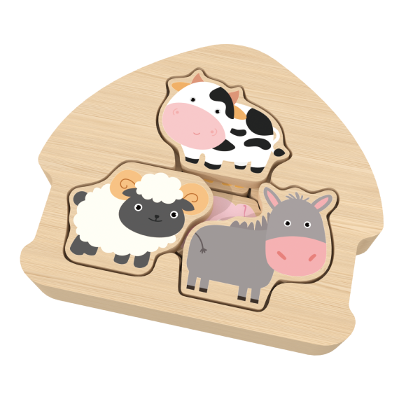 Custom Wooden Farm Animal Puzzle,Peg Puzzle for Toddlers Montessori Toys Gifts
