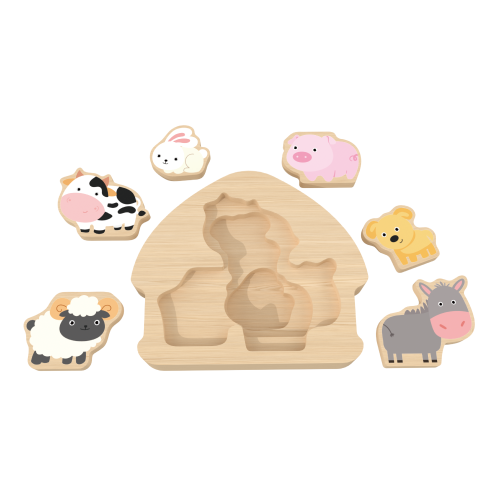 Custom Wooden Farm Animal Puzzle,Peg Puzzle for Toddlers Montessori Toys Gifts