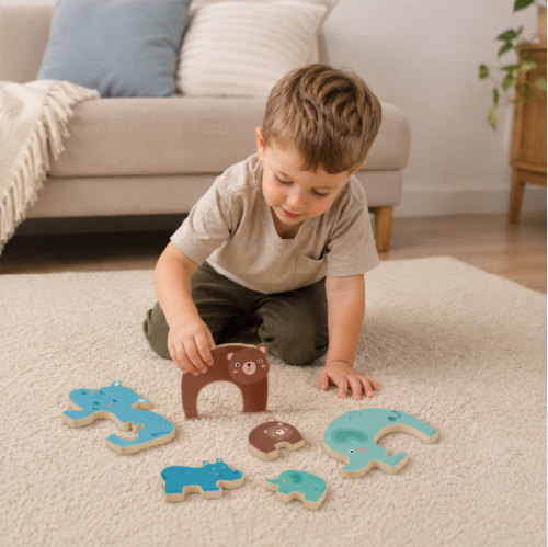 Custom Wooden Animal Puzzle,Baby Puzzle for Toddler Montessori Learning Play