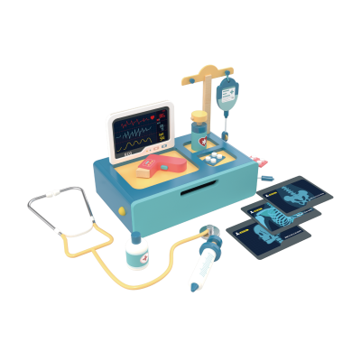 Custom Wooden Kids Doctors Playset with Desktop Workbench,Role Play Medical Toys