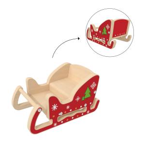 Custom Mini Wooden Desktop Sled Car,Santa Sleigh Ornament for Holiday Sleighs