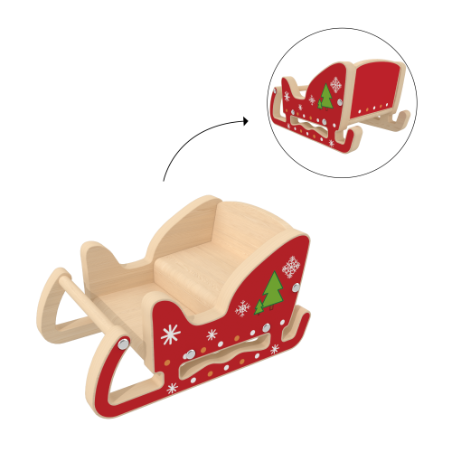 Custom Mini Wooden Desktop Sled Car,Santa Sleigh Ornament for Holiday Sleighs