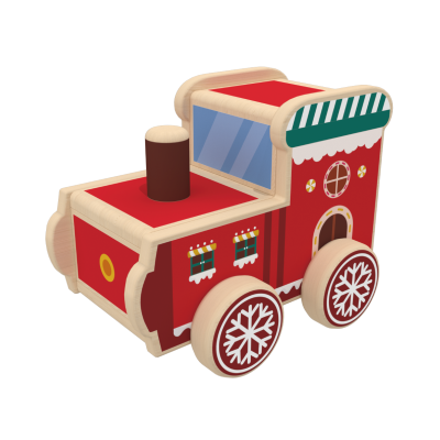 Custom Christmas Wood Train Engine,Wooden Train Cars Toys for Toddler Push Play